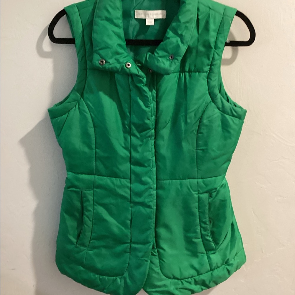 New York & Company Emerald Green Quilted Puffer Vest